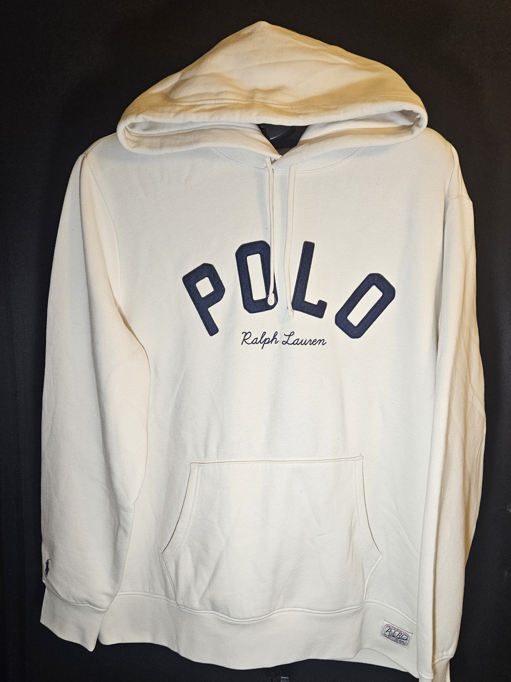 Polo by Ralph Lauren Men's Cream Sweater with Navy Pony Logo